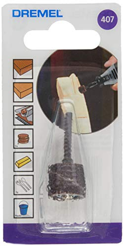 Dremel 407 - Juego de accesorios de banda de lijado y mandril banda de lijado y mandril de 13 mm (grano 60) para lijar, dar forma y alisar materiales de madera y plástico