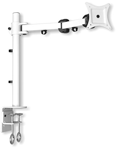 DMP Monitor Tischhalterung LCD 352S | für Monitore bis zu 32 Zoll | 81,3cm max. 10kg - neigbar schwenkbar höhenverstellbar VESA 75/100 weiß