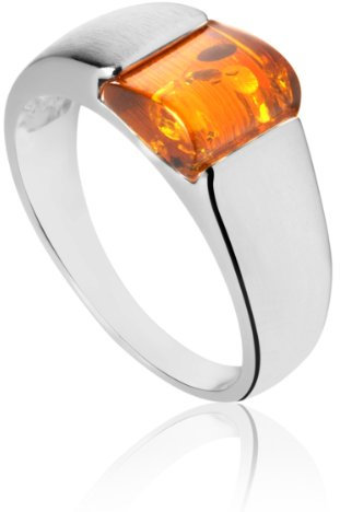 InCollections Damen-Ring 925/000 Sterlingsilber mit Bernstein Größe 62 (19.7) OS08191