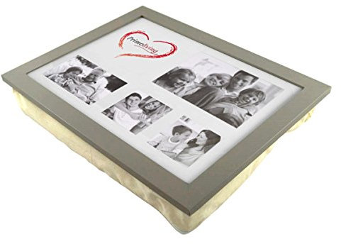 PrimoLiving Knietablett mit Fotorahmen- 43 x 32,5 x 8 cm – Tablett als Laptopunterlage–Sofa oder Bett-Tablett – P-786