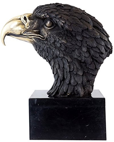 Kunst & Ambiente - XXL Adler Bronze Tierfigur - Seeadler auf Marmorsockel - signiert Milo - Dekorative Statue - Skulpturen online kaufen - Wohndeko für Innen