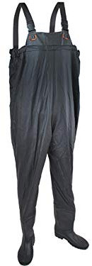 ISO TRADE Wathose Größe 40-46 Anglerhose mit Stiefeln Wathosen Teichhose 408, Größe:42