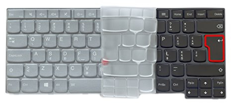 MiNGFi TPU Cubierta del Teclado para Lenovo ThinkPad T440-T495 E440-E495 L440-L480 X1 Yoga 2/3/4th X1 Carbon 14 5/6/7/8/th EU/ISO Diseño del Teclado - Transparente