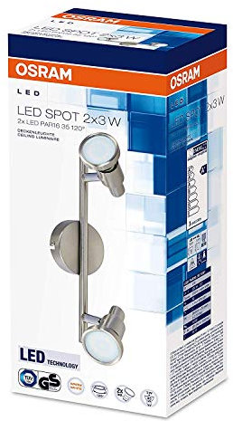 Osram LED Spot Spotlight Leuchte, für innenanwendungen, GU10 Fassung, Warmweiß, 275, 0 mm x 80, 0 mm x 146, 0 mm