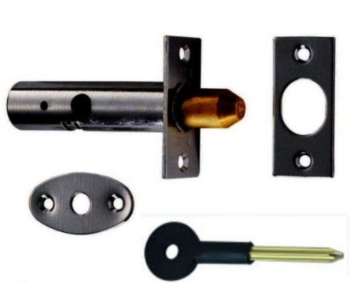 Discount Hardware UK - Schwarzes Sicherheitsschloss mit Tastenfeld, 60 mm, inkl. Schlüssel, für Türen und Fenster