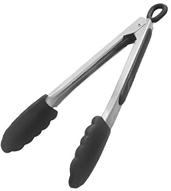 CS-Kochsysteme 036270 Gera - Pinza da 30 cm, in silicone, per spaghetti, spatola da padella, pinza per insalata, pinza per barbecue, pinza per barbecue