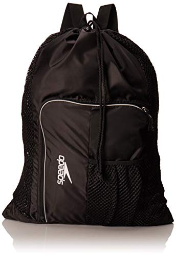 Speedo Swim Deluxe Ventilator Mesh Equipment Pool Gear Swimming Bag - Black