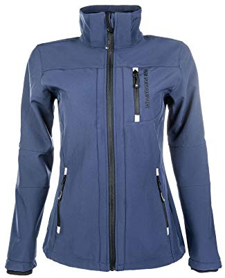 HKM 5273 Softshelljacke Sport, Damen Mädchen Jacke Regenjacke Kapuze, Blau (Dunkelblau), L