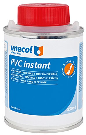 Unecol 2011 - Adhesivo en gel para tuberías (bote metálico con pincel, 250 ml), color transparente