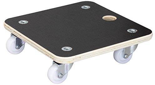 WAGNER Pflanzenroller Maxigrip 29 x 29 x 8,5 cm I Kübelroller f. Außenbereich + Innenbereich I Transportroller aus FSC®-Schichtholz I Tragkraft 200 kg I Made in DE- 20135001