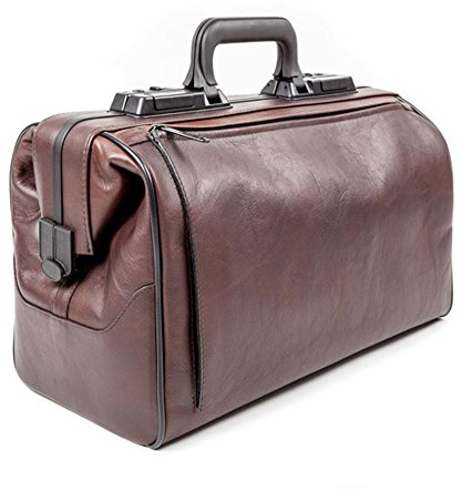 Dürasol Rusticana Leder-Arzttasche, 1 Vortasche, Spender, groß, braun