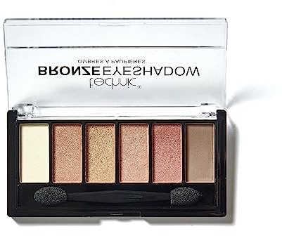 Technic Bronze Eyeshadow Palette - 6 Pigmented, Long Lasting & Blendable Shimmer Shades For a Natural or Glam Make-up Look. Bronze Shades That Are Easy To Use With Long Lasting Coverage. 7.2g