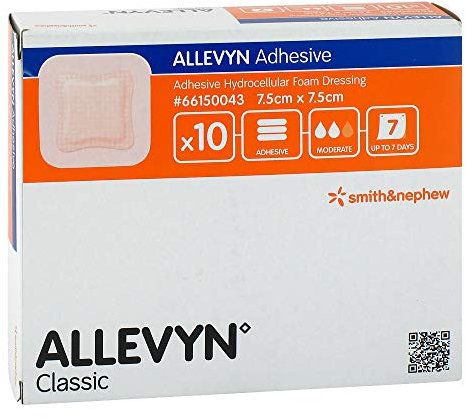 Allevyn Adhesive 7,5x7,5 cm Haftende Wundauflage