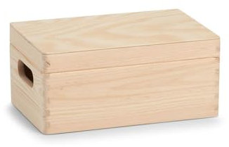 Zeller 13154 Allzweckkiste m. Deckel, Nadelholz, ca. 60 x 40 x 23 cm, Blau