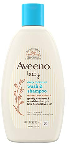 Aveeno Baby Wash & Shampoo för hår och kropp, björnfri, 8 fl. Oz