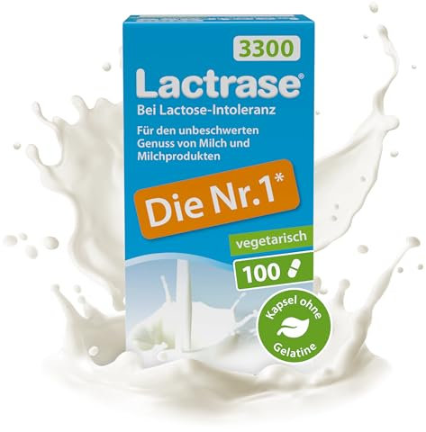 pro natura Lactrase 3300 vegetarisch – 100 Lactase Kapseln bei Lactose-Intoleranz, für den unbeschwerten Genuss von Milch und Milchprodukten