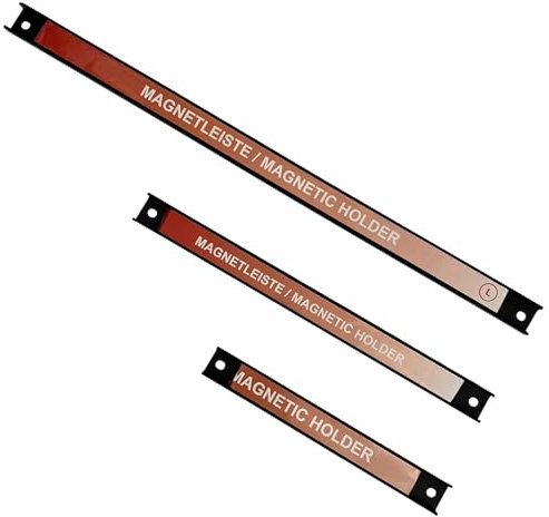3 x Extra starke MAGNETLEISTE Magnetschiene Werkzeugleiste Messerleiste (hohe Haftkraft) Satz mit Halter zum aufbewahren von Werkzeugen und vieles mehr Länge 200, 300 und 460 mm