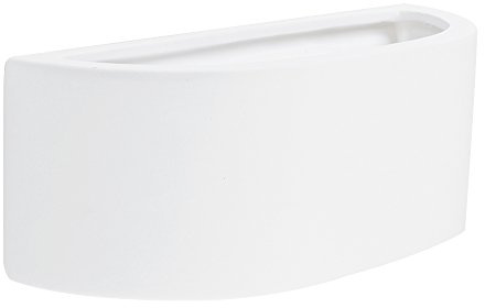 Modern White Ceramic Planter Style Flush Wall Lamp With Light Filtering Uplighter Design -- Paintable
