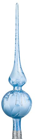 Weihnachtsbaumspitze Groß 35cm in Ice Blau Silber Regen Baumspitze Spitze Tannenbaumspitze Christbaumspitze Weihnachtsbaum Christbaum Tannenbaum Christmas Tree Top NEU