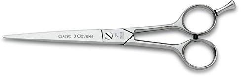 3 Claveles St Classic - Tijera De Peluquería De Corte 7, Filo Microdentado, Acero Inox, 100 g