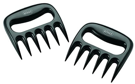 RÖSLE Pulled-Pork-Gabeln, Hochwertige Gabeln zum Zerteilen von gegartem Fleisch, 2-tlg., Polycarbonat, Spülmaschinengeeignet, Schwarz