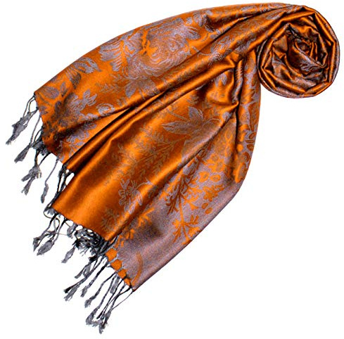 Lorenzo Cana Designer Pashmina hochwertiger Marken-Schal floral gewebtes Blumen Muster Damast - Webart 70 x 180 cm Modal Schaltuch Schal Tuch Jacquard 93234