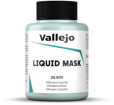 Vallejo Liquid Mask, Máscara Líquida Incoloro 85 ml, Ideale per Modellismo e Pittura, Resistente all'Acqua, Facile da Rimuovere