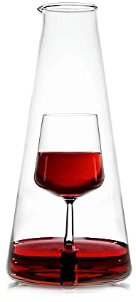 Ichendorf Milano Caraffa Vino | Collezione Inbottiglia | 110 cl | Vetro Borosilicato | Fatto a Mano