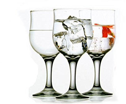 Juego de 6 vasos de cristal de cáliz de agua 320 cc transparente
