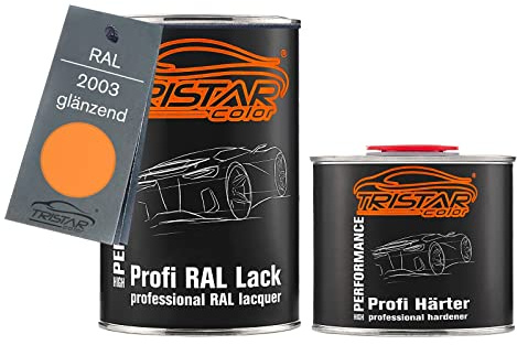 TRISTARcolor RAL 2003 Pastellorange glänzend Lack Dose + Härter 1,5 L | 2K-Set aus Lack + Härter, schnelltrocknend