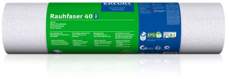 Erfurt Rauhfaser 40 PRO Weiß Rauhfasertapete variable Strukturtapete überstreichbar 1 Rolle 33,5 x 0.53m