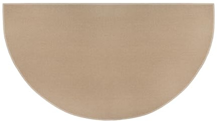 Plow & Hearth 27x48 Half Round Flame Resistant Hearth Rug | Double Layer Fiberglass Fireplace Mat | Protect Home Décor Hardwood Floor and Carpet from Sparks and Embers Wood Stove