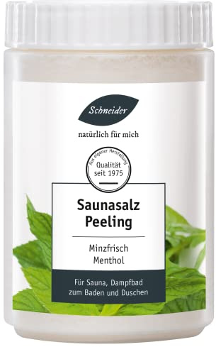 Saunabedarf Schneider - Saunasalz watteweich, Salinensalz Minzfrisch, für Sauna, Dampfbad, Infrarotkabine, Dusche 1000g