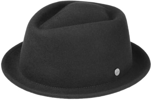 Lierys Blank Pork Pie Filthatt by Damer/Herrar - musikerhatt herrhatt Vinter Höst Sommar Vår Sommar-Vinter - L (58-59 cm) svart