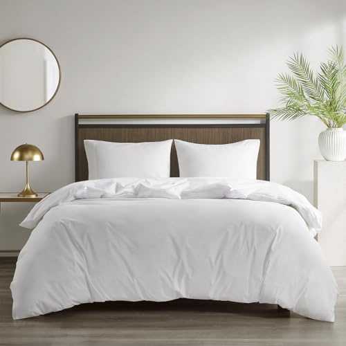 Sleep Philosophy Duvet Cover King Size Waterproof Comforter Protector for All Seasons, 3M Scotchgard Moisture Wicking Treatment Duvet Protector with Zipper Flap White