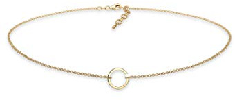 Elli halsband dam choker cirkel trend geo i 925 sterlingsilver, 45, Sterlingsilver, Utan