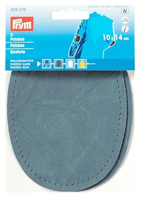 Prym 929379 Patches Velourslederimitat (bügeln) 10 x 14 cm mittelblau