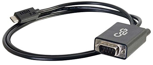 C2G USB C 2.0 to DB9 RS232 Male Null Modem Computer Serial Port Extension Adapter Cable