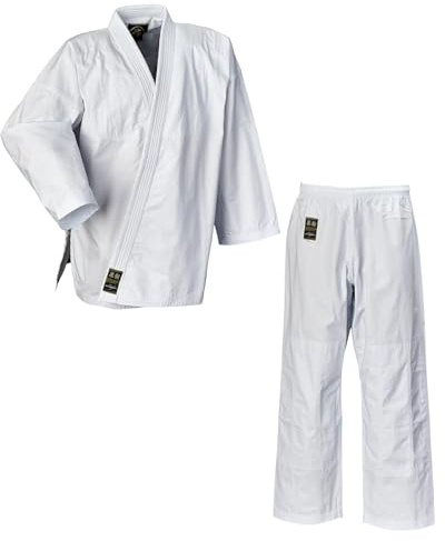 Ju-Sports SV Premium Ju-Jutsu Anzug Ronin Weiß 170 I Superleichter Jujutsu Anzug für Erwachsene I BJJ Gi Herren mit eingesticktem Kanji-Zeichen I 100% Baumwolle