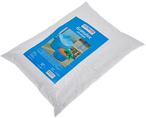 GLOREX 0 2545 10 - Granulex ultralight, 10 Liter, sehr leichter, geschäumter Füllstoff aus Mini Styroporkügelchen, zum Füllen von Kissen, Plüschtieren und Sitzsäcken, waschbar
