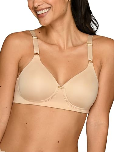 Vanity Fair Women's Beauty Back Full Coverage Wirefree Bra, Wireless-Beige, 38C