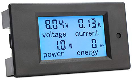 DROK Digital Multimeter DC 8-100V 20A Voltage Amperage Power Energy Meter, DC Volt Amp Tester Gauge Monitor LCD Digital Display with Built-in Shunt