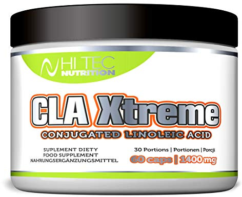 CLA Kapseln Extreme – 60 Softgels, 2× täglich – 80% CLA (konjugierte Linolsäure) – unterstützt Muskelaufbau & Fettverbrennung – für Sportler – laborgeprüft - HI TEC NUTRITION