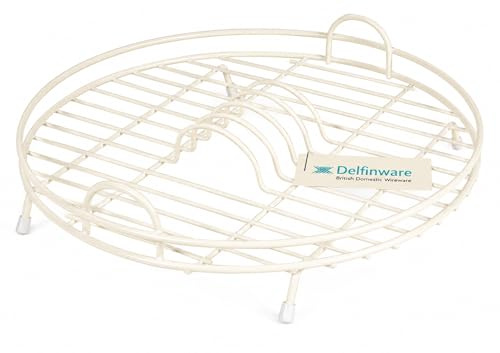 Delfinware Round Dish Drainer with Handles – 36.4 x 36.1 x 10cm – Circular Drainer (Made in UK)