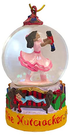 Nutcracker Ballet Gifts, Mini Snow Globe Ornament, Nutcracker Ballet Christmas Decorations of an African American Clara, Ballerina Xmas Baubles for Holiday Home Decor, 4.5 Inches