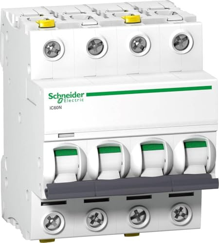 Schneider A9F03416 Disjoncteur iC60N, 4P, 16 A, caractéristiques B