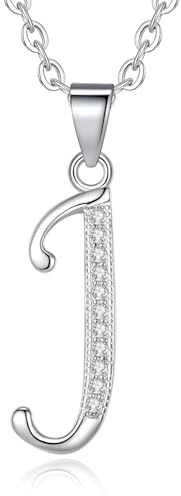 VIKI LYNN Sterling Silber 925 Kette Halskette mit Silber und Zircon Buchstabe Alphabet Anhaenger