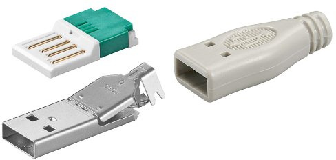 goobay 10er Set USB A-Stecker zur werkzeugfreien Crimp-Montage inkl. Tülle