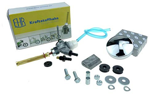 SET Zubehör, Anbauteile zum Kraftstofftank KR51 Schwalbe - Kraftstoffhahn, Tankdeckel, Benzinschlauch, Befestigungsteile, Kleinteile