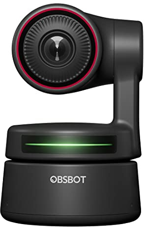 OBSBOT Tiny PTZ 4K Webcam, AI-Powered Framing & Autofocus, 4K Webcam with Dual Omni-Directional Microphones, Auto Tracking with 2 Axis Gimbal, HDR, 60 FPS, Low-Light Correction, Streaming